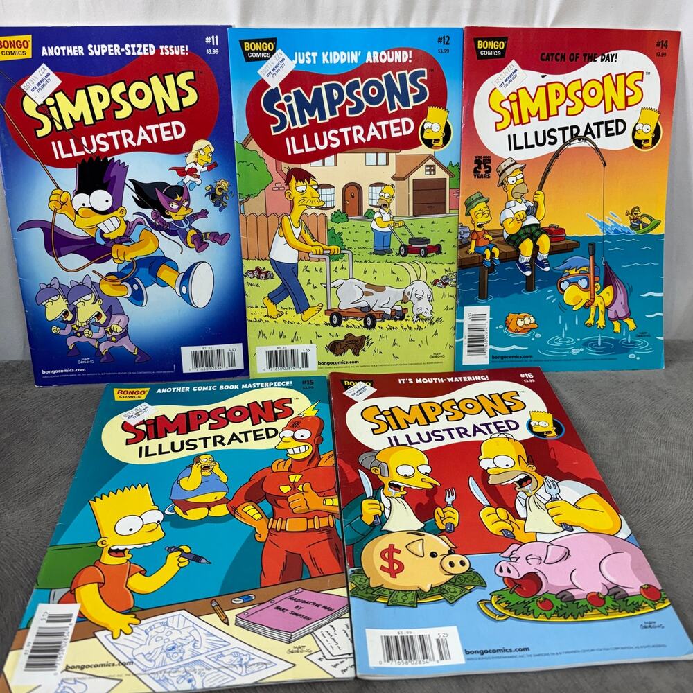 2014 - 2015 Simpsons Illustrated Bongo Comics Lot of 5: #11 #12 #14 #15 #16
